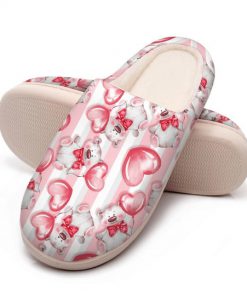 baby bear with heart all over printed slippers 5