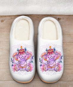baby elephant with flower all over printed slippers 3