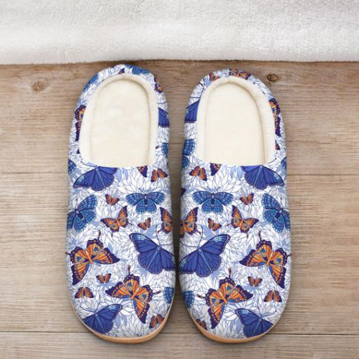 blue butterflies all over printed slippers 2