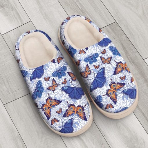 blue butterflies all over printed slippers 3