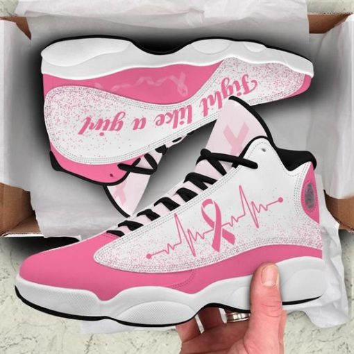 breast cancer fight like a girl heartbeat air jordan 13 sneakers 2