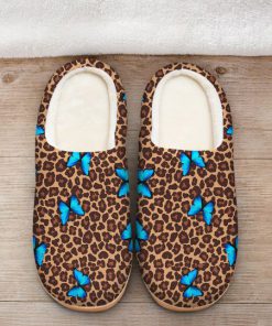 butterfly and leopard all over printed slippers 2