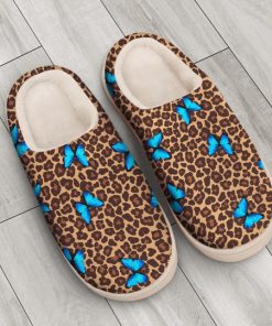 butterfly and leopard all over printed slippers 3