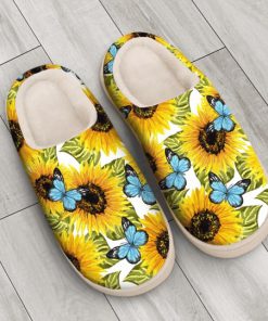 butterfly and sunflower all over printed slippers 3