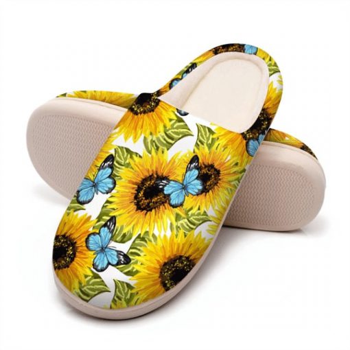 butterfly and sunflower all over printed slippers 5