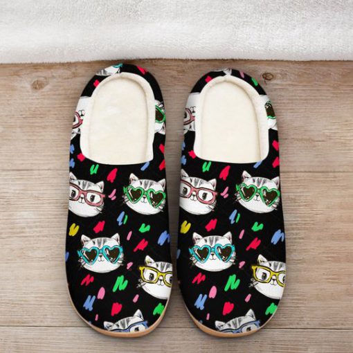 cats in sunglasses all over printed slippers 2