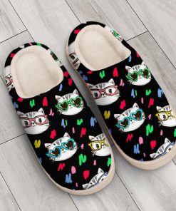 cats in sunglasses all over printed slippers 3