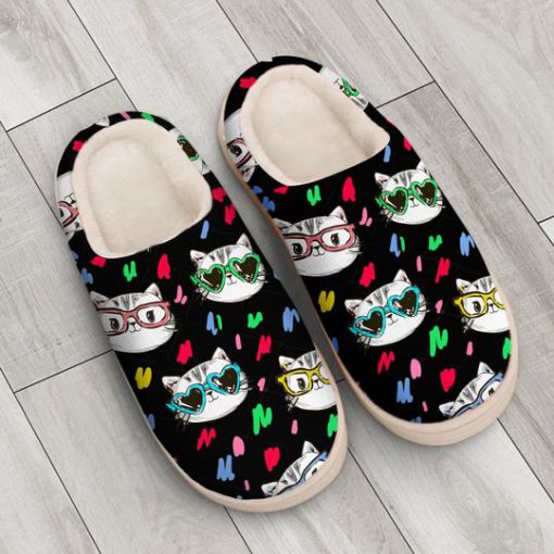 cats in sunglasses all over printed slippers 3