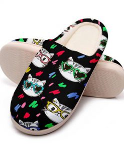 cats in sunglasses all over printed slippers 5