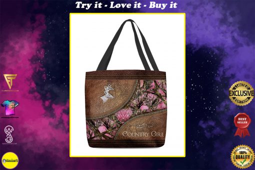 country girl leather pattern all over printed tote bag