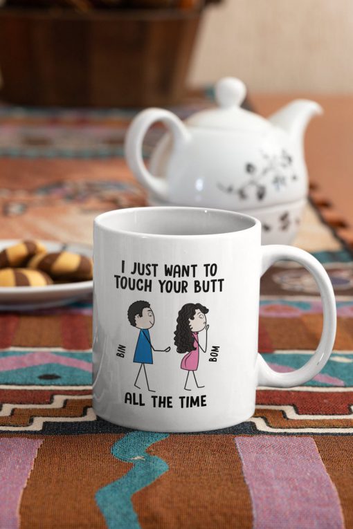 custom your name i just want to touch your butt all the time its nice valentines day gift cup 2