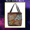 dragonfly always in my heart vintage leather pattern all over printed tote bag