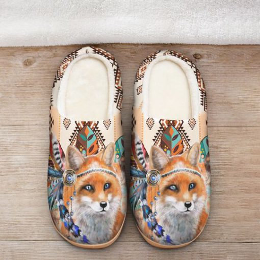 fox native american all over printed slippers 2