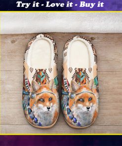 fox native american all over printed slippers