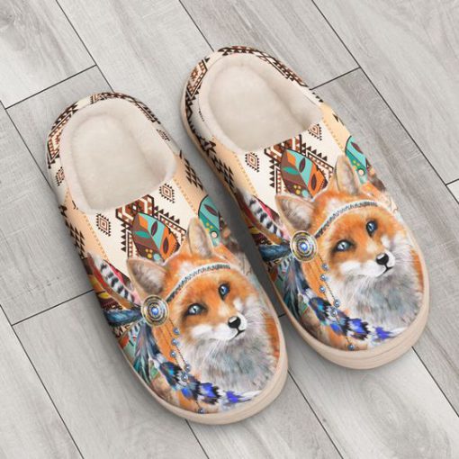 fox native american all over printed slippers 3