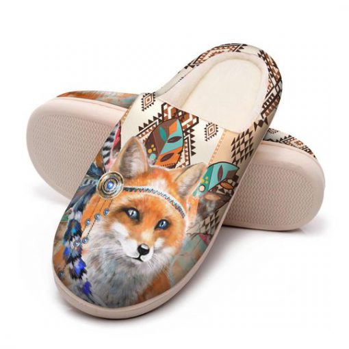 fox native american all over printed slippers 5