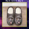 funny cat face all over printed slippers