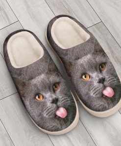 funny cat face all over printed slippers 3