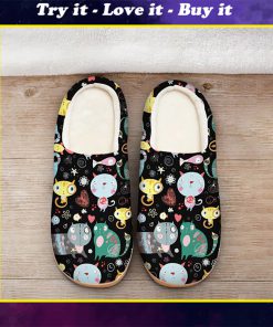 funny fat cat all over printed slippers