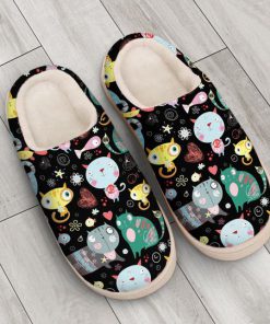 funny fat cat all over printed slippers 3