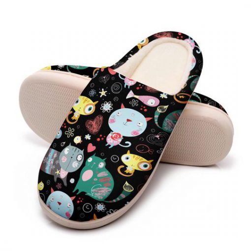 funny fat cat all over printed slippers 5