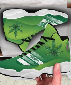 green cannabis weed leaf air jordan 13 sneakers 3