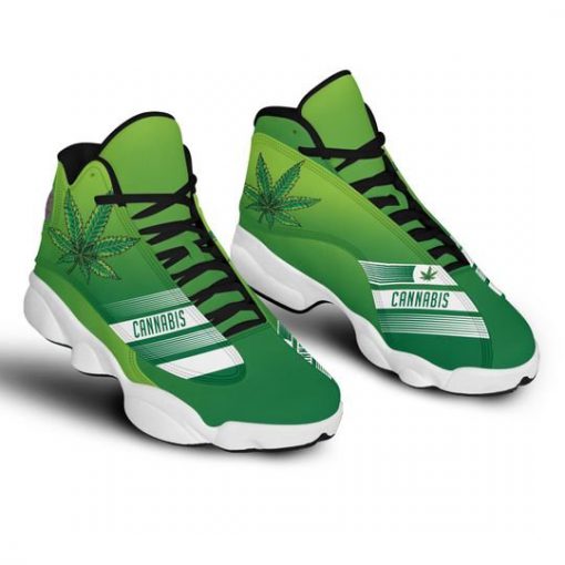 green cannabis weed leaf air jordan 13 sneakers 5