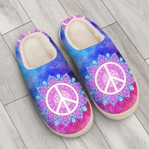 hippie mandala galaxy colorful all over printed slippers 4