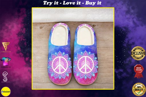 hippie mandala galaxy colorful all over printed slippers