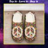 hippie peace symbol flower all over printed slippers