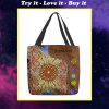hippie soul flower vintage leather pattern all over print tote bag