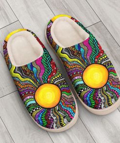 hippie sun colorful all over printed slippers 3