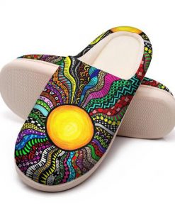 hippie sun colorful all over printed slippers 5