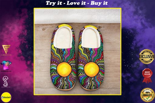 hippie sun colorful all over printed slippers