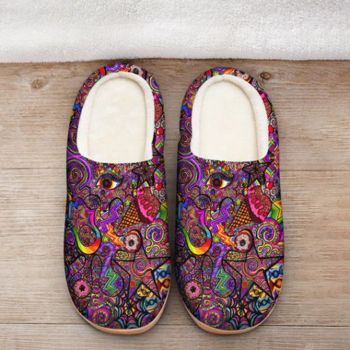 hippie symbol colorful all over printed slippers 2