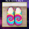 hippie tie dye colorful all over printed slippers