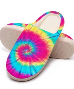 hippie tie dye colorful all over printed slippers 5