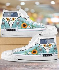 hippie vans love camping all over printed high top canvas shoes 2