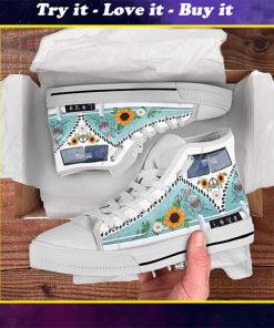 hippie vans love camping all over printed high top canvas shoes