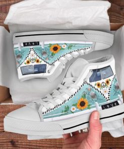 hippie vans love camping all over printed high top canvas shoes 3