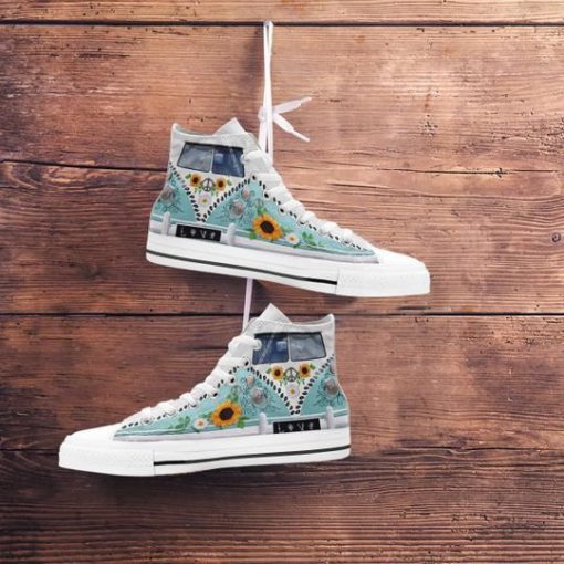 hippie vans love camping all over printed high top canvas shoes 4