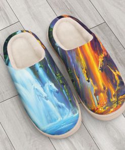 horse ice and fire colorful all over printed slippers 4