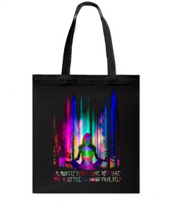 im mostly peace love and light yoga all over printed tote bag 2