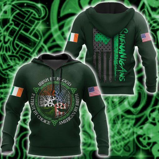 irish by blood american by birth patriot by choice tree of life all over printed shirt 1