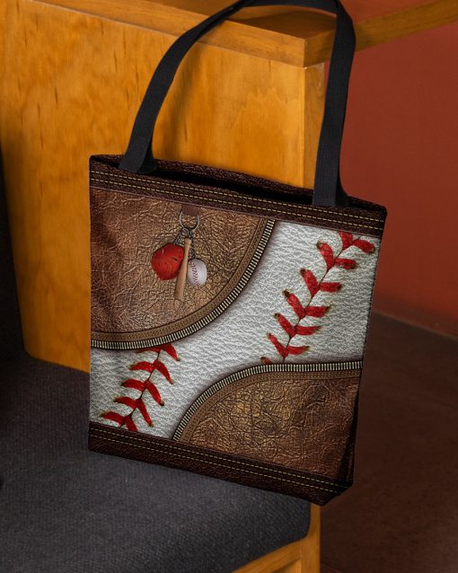 love baseball vintage all over printed tote bag 2