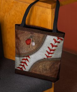love baseball vintage all over printed tote bag 5