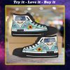love camping hippie vans car all over print high top canvas shoes