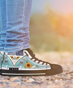 love camping hippie vans car all over print high top canvas shoes 5