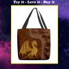 love dragons leather pattern all over print tote bag