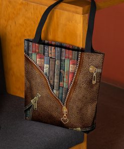 love reading leather pattern all over printed tote bag 2